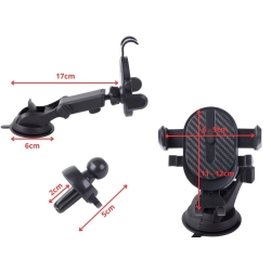 Uchwyt samochodowy na telefon mocowanie szyba kratka obrotowy przyssawka