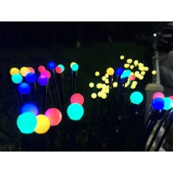Lampki ogrodowe solarne kuleczki 2 sztuki po 6 lampek LED RGB długie 70 cm — zdjęcie 10