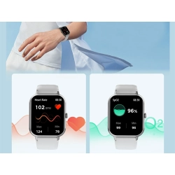 Smartwatch zegarek damski męski gumowy pasek sport bluetooth rozmowy szary