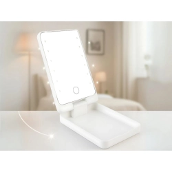 Lusterko kosmetyczne podświetlane led do makijażu składane podróżne lustro