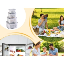 Pojemniki kuchenne na żywność z koszyczkiem pojemnik z uszczelką 4 szt