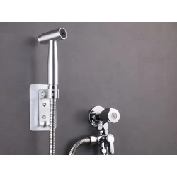 Słuchawka bidetowa z przyciskiem ciśnieniowa metalowa do toalety bidetu