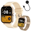 Smartwatch zegarek damski męski gumowy pasek sport bluetooth rozmowy złoty