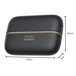 Magnetyczny ogrzewacz elektryczny do rąk dłoni 2w1 USB czarny kieszonkowy