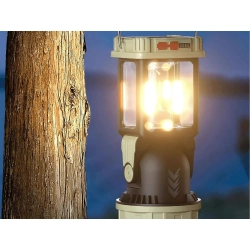 Lampa solarna kempingowa led z uchwytem do wieszania na biwak 5 trybów