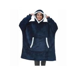 Ciepła bluza koc oversize XXL 2w1 gruba futrzak miękka z kapturem szlafrok — zdjęcie 8