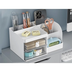 Przybornik organizer na biurko półki na kosmetyki drobiazgi szuflady szafka