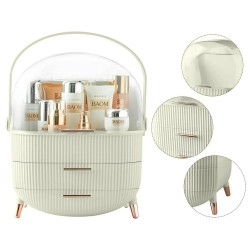 Organizer na kosmetyki z szufladami kuferek pojemny duży uchwyt elegancki