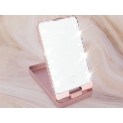 Lusterko kosmetyczne podświetlane led do makijażu składane podróżne lustro