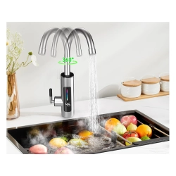 Przepływowy elektryczny podgrzewacz wody kran bateria kuchenna lcd 3kw