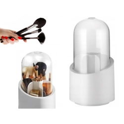 Organizer na kosmetyki pojemnik na pędzle do makijażu obrotowy z przykrywką