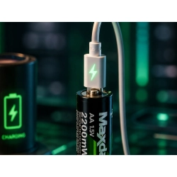 Akumulatorki baterie paluszki AA Li-Ion 1,5V 2200mWh 4 sztuki ładowane USB-C