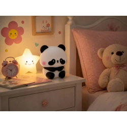 Lampka nocna silikonowa panda LED RGB dla dzieci dotykowa akumulatorowa - zdjęcie 9