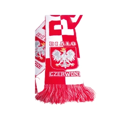 Szalik kibica polska mecz na stadion biało czerwony miękki dwustronny — zdjęcie 8