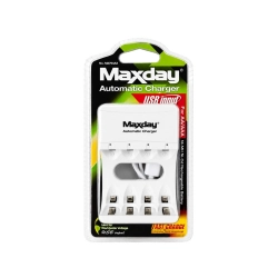 Ładowarka do akumulatorków AA i AAA USB-C LED 4 sloty szybkie ładowanie Verk Group