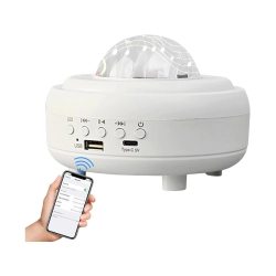 Lampka nocna led projektor gwiazd rzutnik zorza nieba głośnik bluetooth
