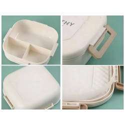 Lunchbox śniadaniówka pojemnik na śniadanie obiad z przegródkami sztućce