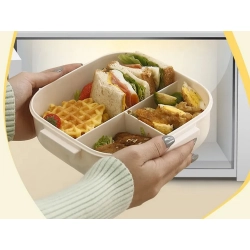 Lunchbox śniadaniówka pojemnik na śniadanie obiad z przegródkami sztućce