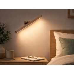 Lampka nocna ścienna magnetyczna LED kinkiet USB-C drewniana dotykowa