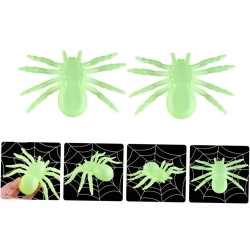Pająk halloween 2 szt duże dekoracja straszne pająki 11cm fluorescencyjny