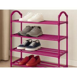 Półka na buty obuwie organizer szafka piętrowa różowy regał 4 poziomy duży