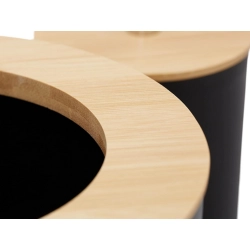 Zestaw łazienkowy szczotka do łazienki wc dozownik kosz czarny komplet 6w1