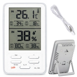 Stacja pogodowa LCD z termometrem, sondą, higrometrem i magnesem bezprzewodowa Verk Group