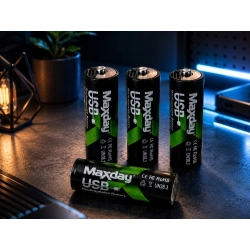 Akumulatorki baterie paluszki AA Li-Ion 1,5V 2200mWh 4 sztuki ładowane USB-C