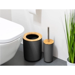 Zestaw łazienkowy szczotka do łazienki wc dozownik kosz czarny komplet 6w1