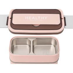 Śniadaniówka z przegródkami piętrowy pojemnik xxl sztućce lunchbox 1400ml