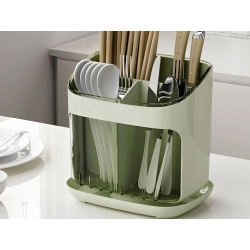 Organizer ociekacz na sztućce suszarka stojak do kuchni z odpływem 4 komory