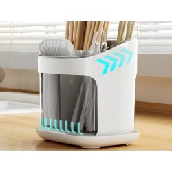 Organizer ociekacz na sztućce suszarka stojak do kuchni z odpływem 4 komory