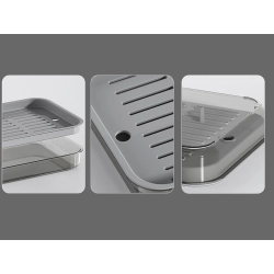 Taca kuchenna dwuwarstwowa ociekacz na naczynia warzywa owoce plastikowa