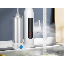 Przepływowy podgrzewacz wody 3000w z filtrem kran bateria kuchenna lcd