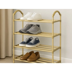 Półka na buty obuwie organizer szafka piętrowa złoty regał 4 poziomy duży
