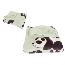 Ciepła bluza panda koc oversize xxl 2w1 gruba futrzak miękka z kapturem
