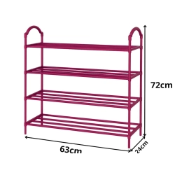 Półka na buty obuwie organizer szafka piętrowa różowy regał 4 poziomy duży
