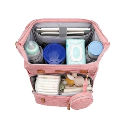 Plecak wielofunkcyjny z łóżeczkiem i portem USB, duży organizer mommy bag