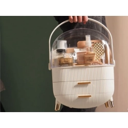 Organizer na kosmetyki z szufladami kuferek pojemny duży uchwyt elegancki