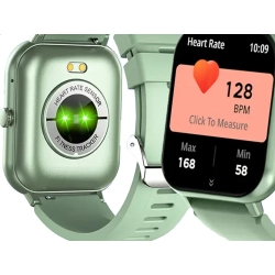 Smartwatch zegarek damski męski gumowy pasek sport bluetooth rozmowy zieleń