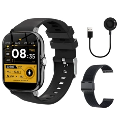 Smartwatch zegarek damski męski gumowy pasek sport bluetooth rozmowy czarny