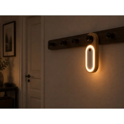 Lampka nocna LED z zawieszką do szafy z czujnikiem ruchu, barwa ciepła, brązowa