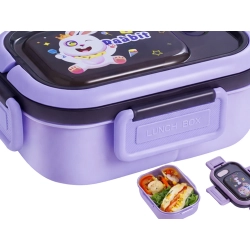 Lunchbox śniadaniówka pojemnik na śniadanie obiad z przegródkami sztućce — zdjęcie 8