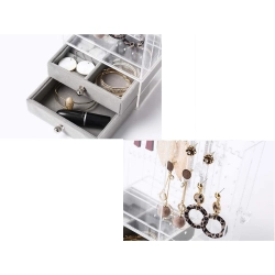 Organizer na biżuterię szkatułka ekspozytor zamsz