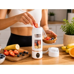 Blender kielichowy bezprzewodowy smoothie kubek mikser 450 ml biały USB