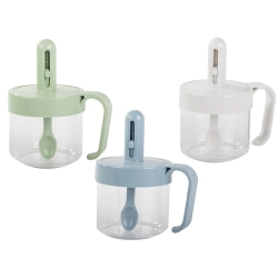 Pojemnik na przyprawy kuchenne z łyżką do żywności kubek z uchem zamykany