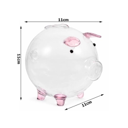 Świnka skarbonka szklana mała na pieniądze monety banknoty na prezent