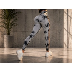Legginsy damskie push up marmurkowe wysoki stan modelujące fitness s/m — zdjęcie 2