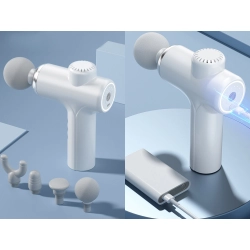 Pistolet do masażu pleców ciała nóg masażer mocny massage gun 4 końcówki