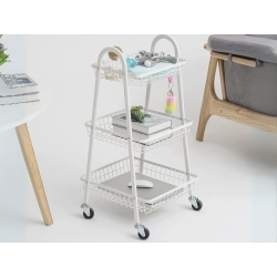 Półka szafka łazienkowa kuchenna na kółkach regał metalowa trzy poziomy 3